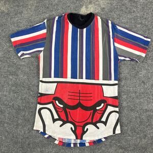 Legendary Status Chicago Bulls T-Shirt Mens Large Multicolor Striped Graphic